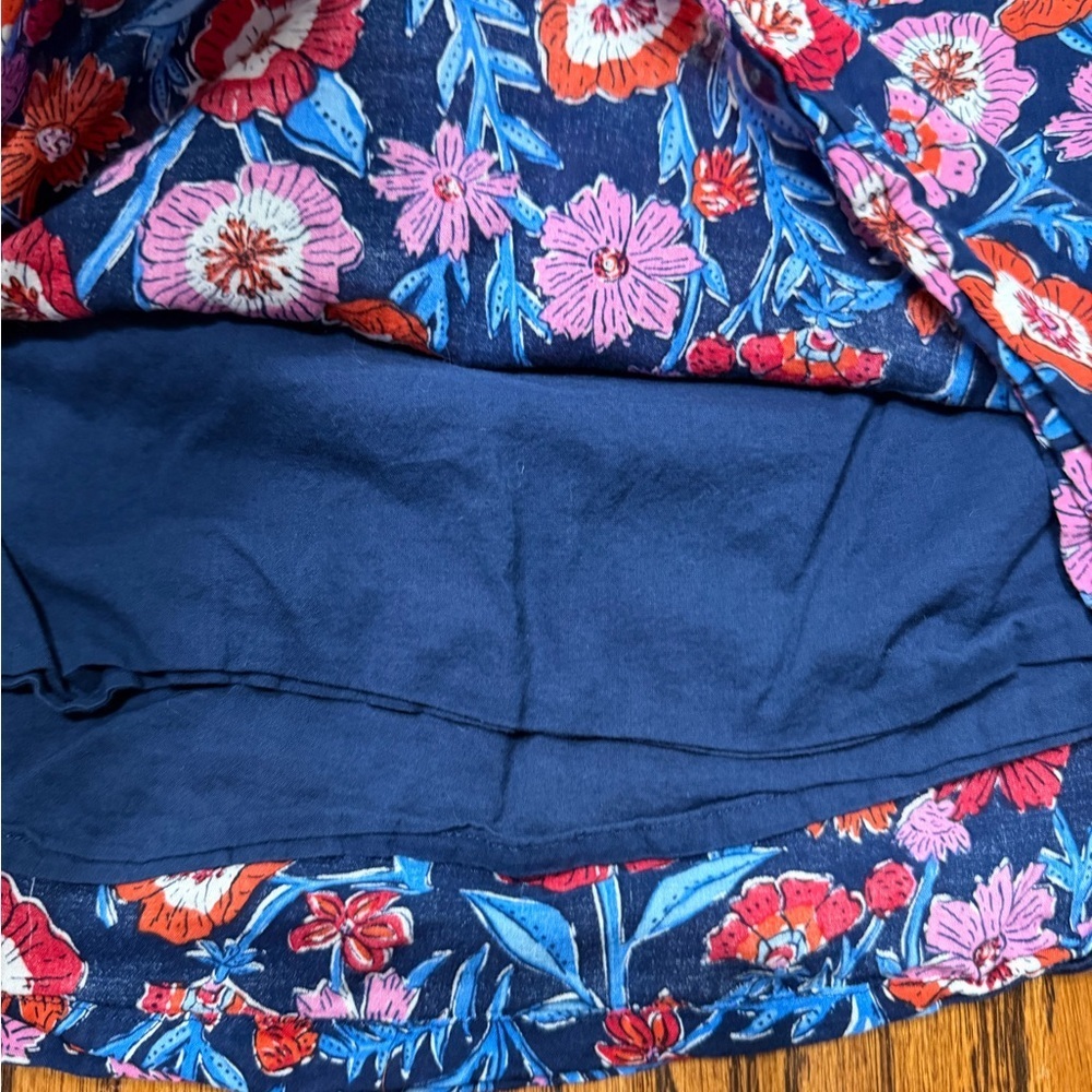 Vineyard Vines Girl's Sleeveless Tisbury Floral Tank Top Blue Pink Cotton Medium - Picture 7 of 10
